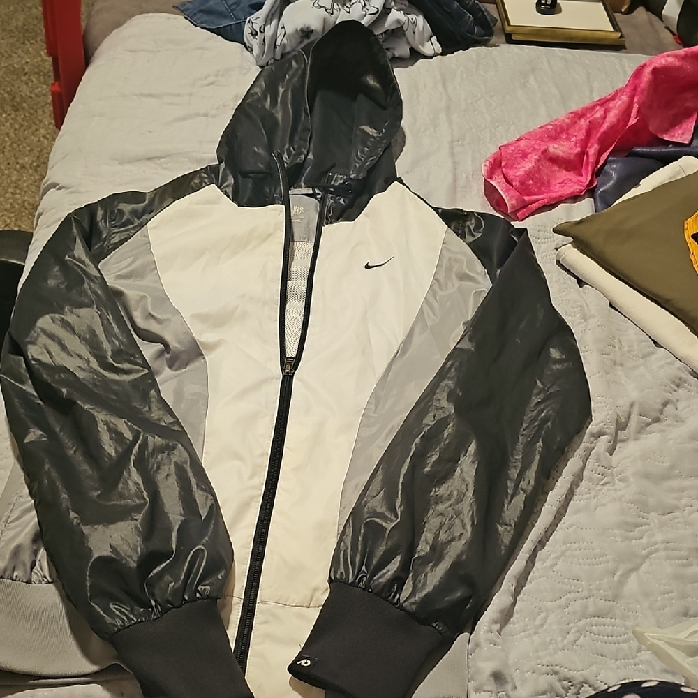 Nike Black and White Windbreaker Jacket
